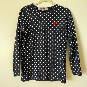 Comme des Garçons Play CDG Polka Dot Long Sleeve Top - Size M